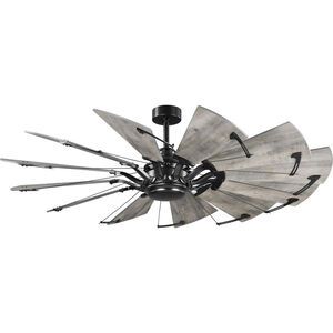 Springer 60 inch Matte Black with Rustic Charcoal Blades Ceiling Fan