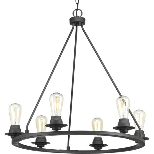 Debut 6 Light 28 inch Graphite Chandelier Ceiling Light, Design Series