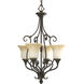 Kensington 4 Light 18 inch Forged Bronze Hall & Foyer Ceiling Light in Frosted Caramel Swirl