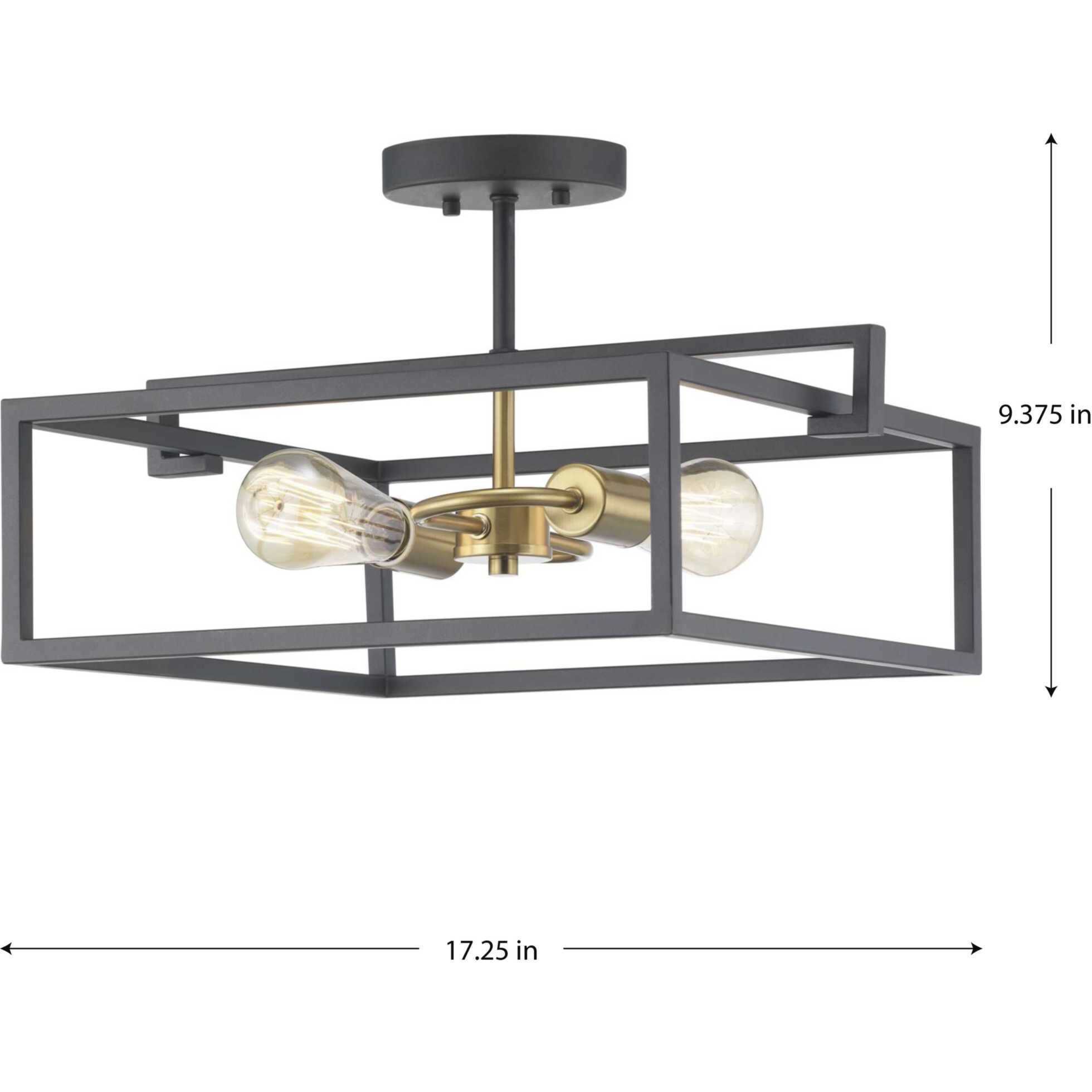 Blakely 2 Light 17 inch Graphite Semi-Flush Mount Convertible Ceiling Light, Design Series