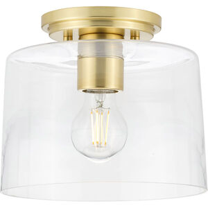 Adley 1 Light 9 inch Satin Brass Flush Mount Ceiling Light