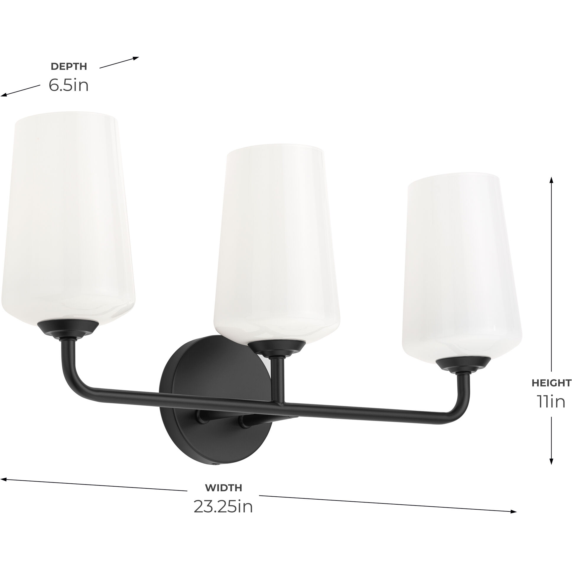 Celino 3 Light 23.25 inch Black Vanity Light Wall Light