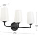 Celino 3 Light 23.25 inch Black Vanity Light Wall Light