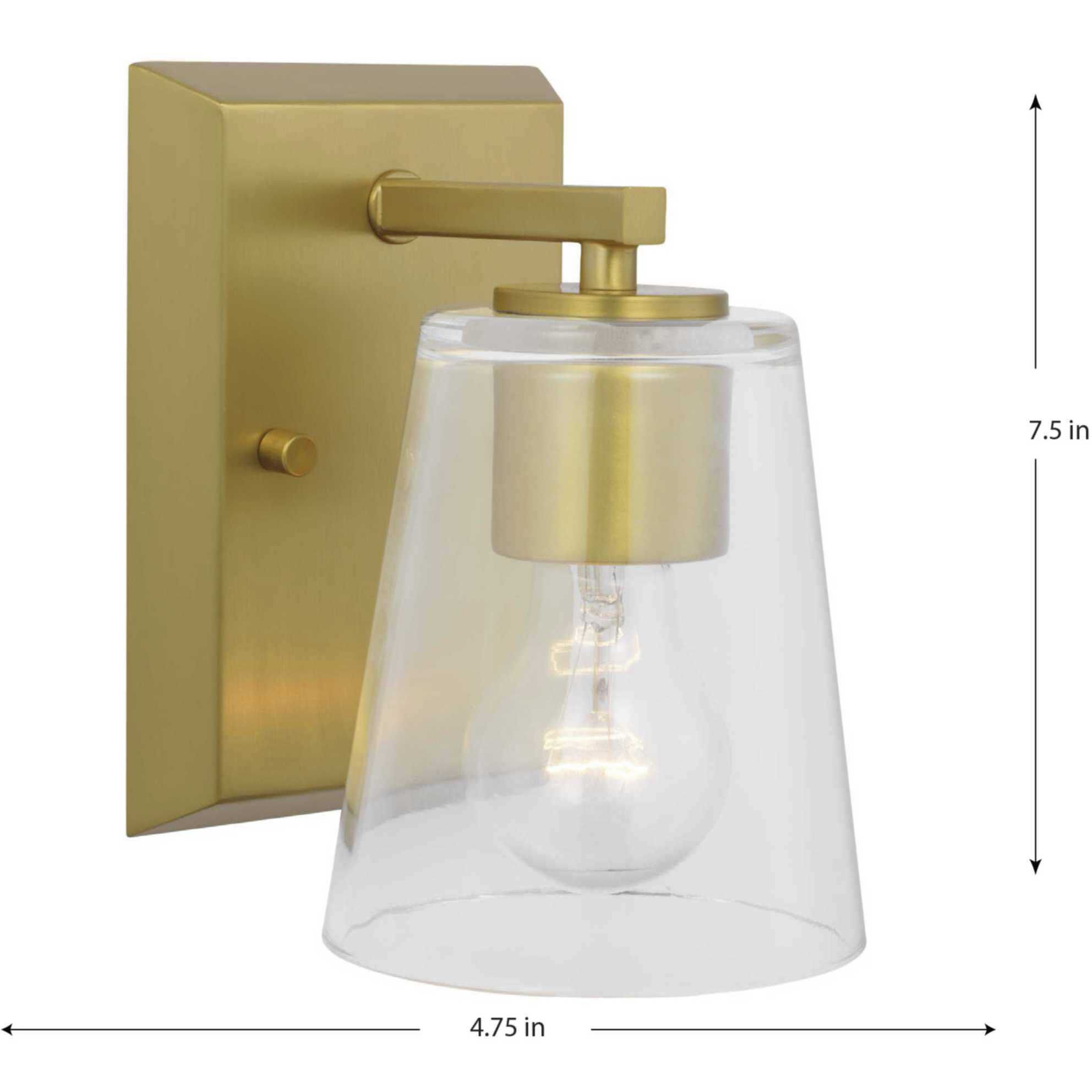 Vertex 1 Light 4.75 inch Brushed Gold Bath Light Wall Light