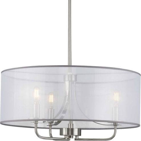 Riley 3 Light Brushed Nickel Pendant Ceiling Light