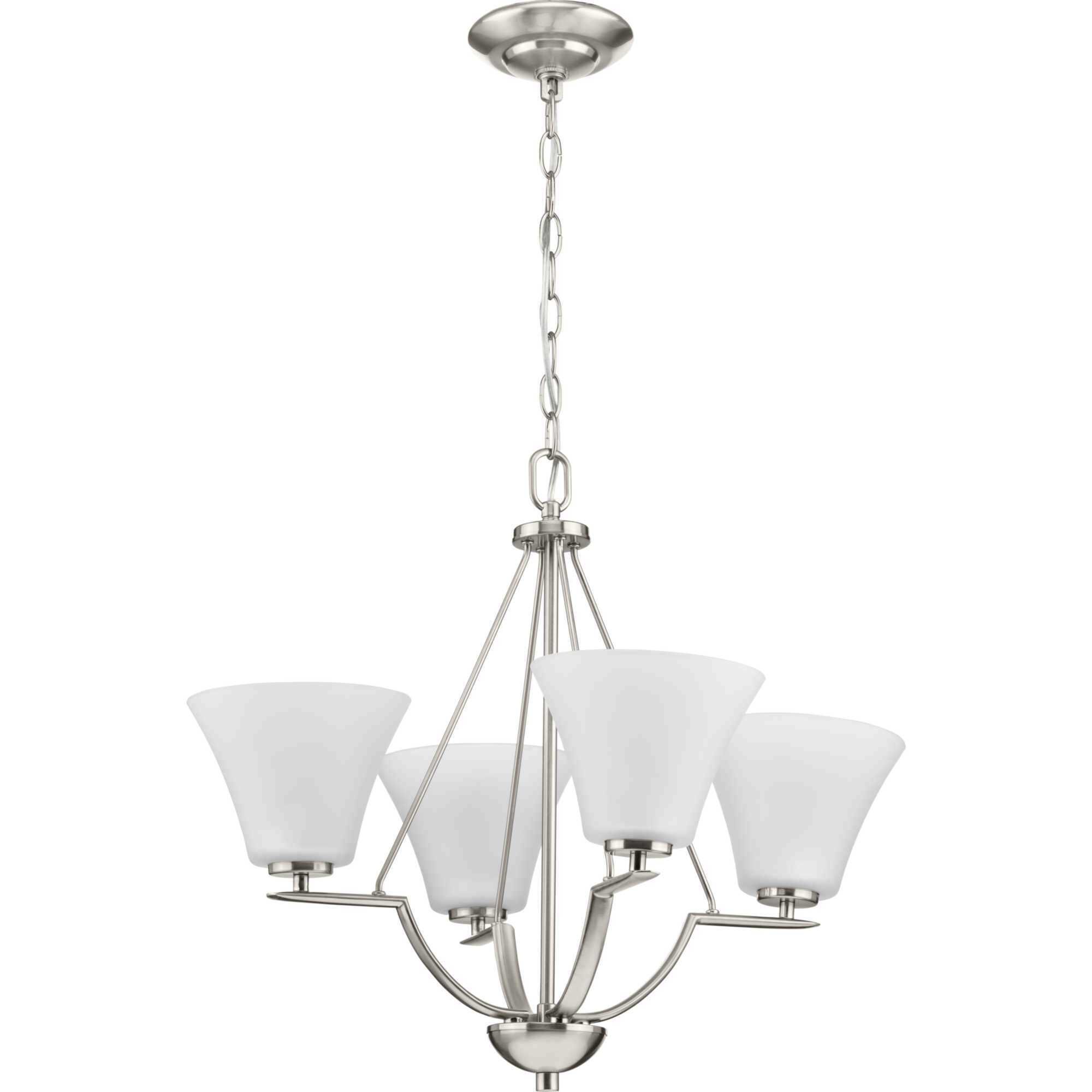 Bravo 4 Light 24 inch Brushed Nickel Chandelier Ceiling Light