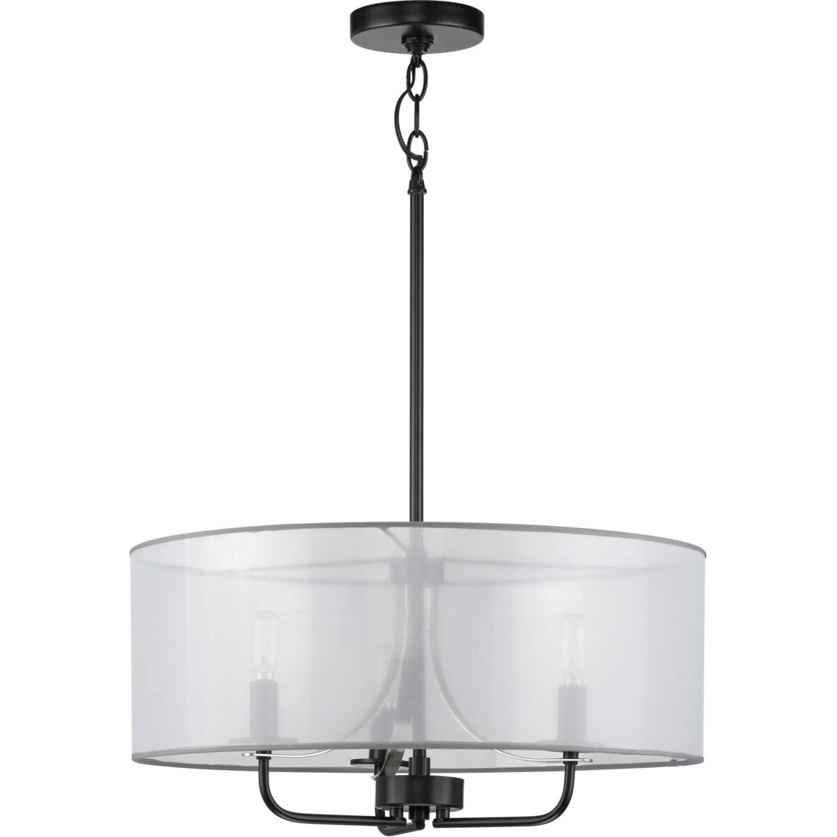 Riley 3 Light Matte Black Pendant Ceiling Light