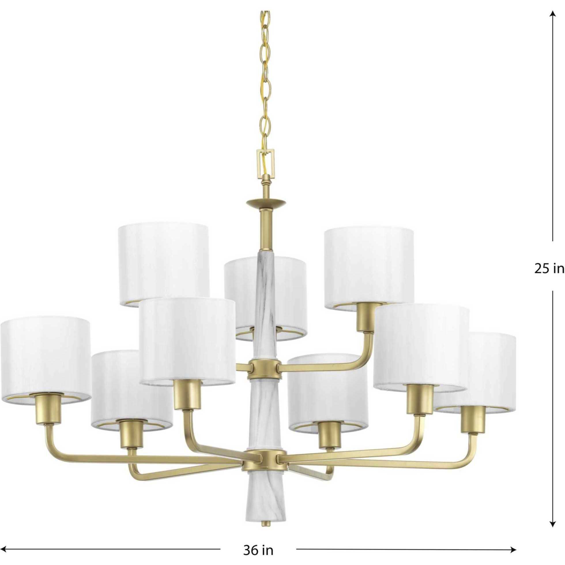 Palacio 9 Light 36 inch Vintage Gold Chandelier Ceiling Light, Design Series
