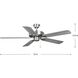 AirPro 52 inch Brushed Nickel with Silver/Grey Weathered Wood Blades Ceiling Fan