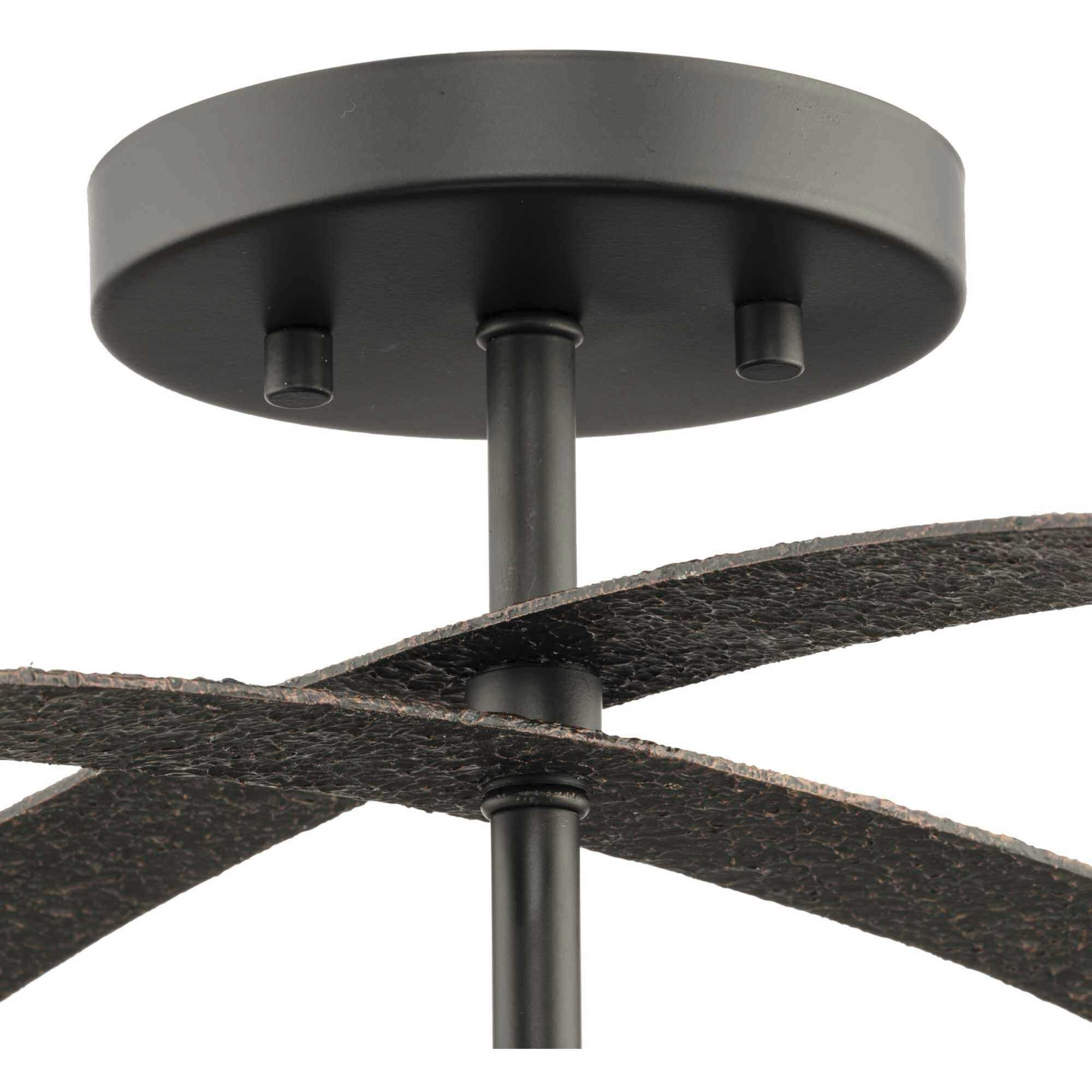 Allegheny 4 Light 24 inch Matte Black Semi-Flush Mount Ceiling Light, Design Series