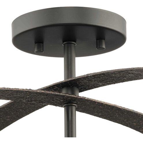 Allegheny 4 Light 24 inch Matte Black Semi-Flush Mount Ceiling Light, Design Series