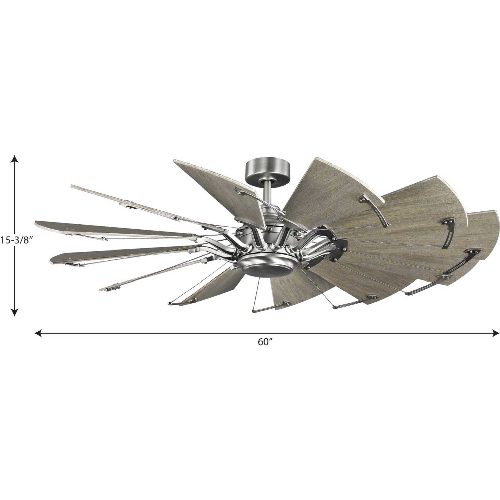 Springer 60 inch Antique Nickel with White Barnwood Blades Ceiling Fan