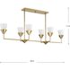 Pinellas 6 Light 50 inch Soft Gold Linear Chandelier Ceiling Light, Design Series