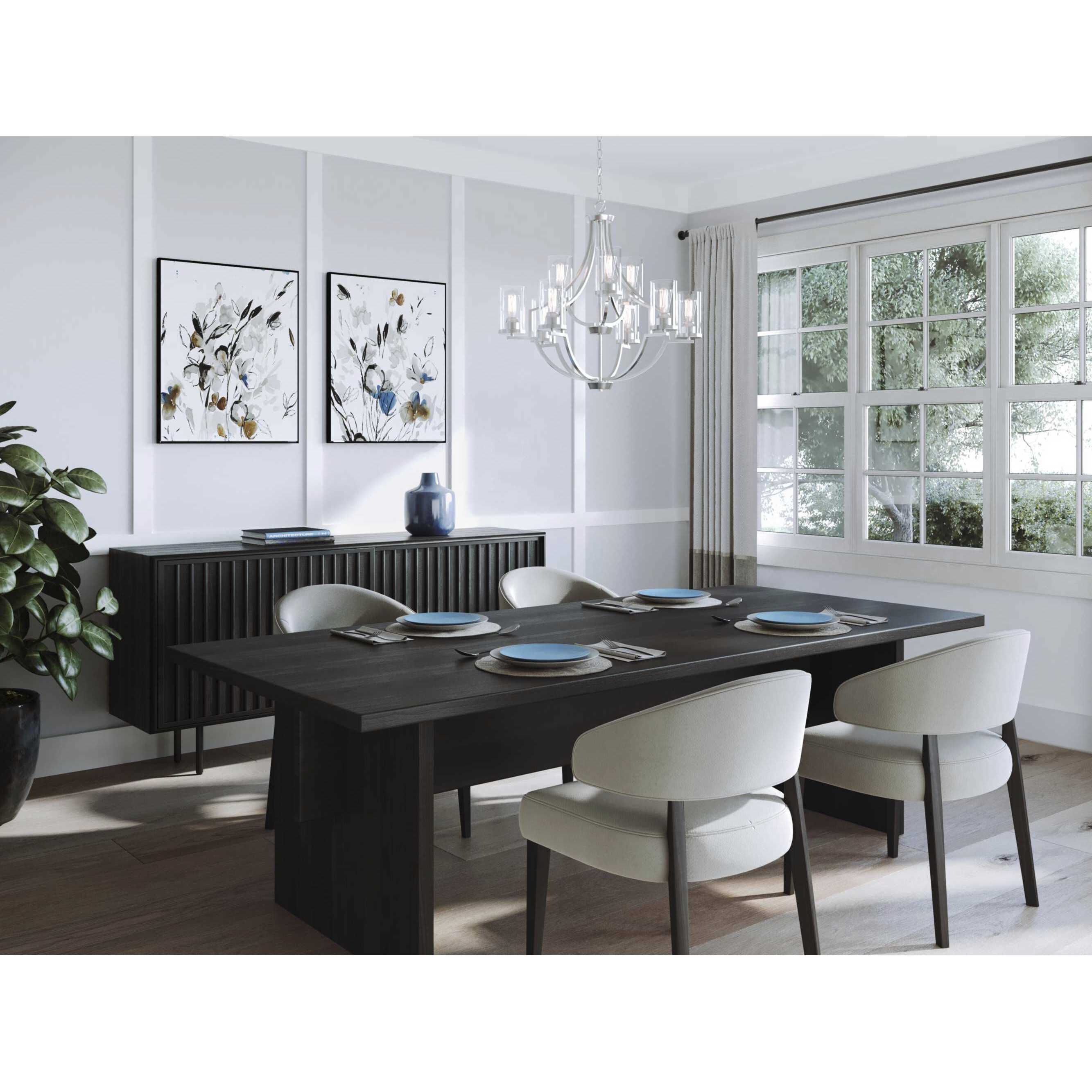 Lassiter 9 Light 32 inch Brushed Nickel Chandelier Ceiling Light