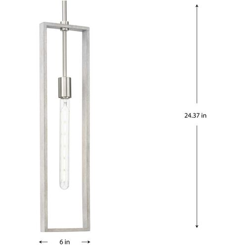 Boundary 1 Light 6 inch Brushed Nickel Pendant Ceiling Light, Design Series