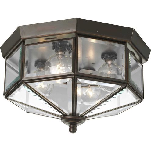 Beveled Glass 4 Light 11.13 inch Flush Mount