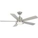 Tarsus 52 inch Brushed Nickel with Silver/Chestnut Blades Ceiling Fan, Progress LED