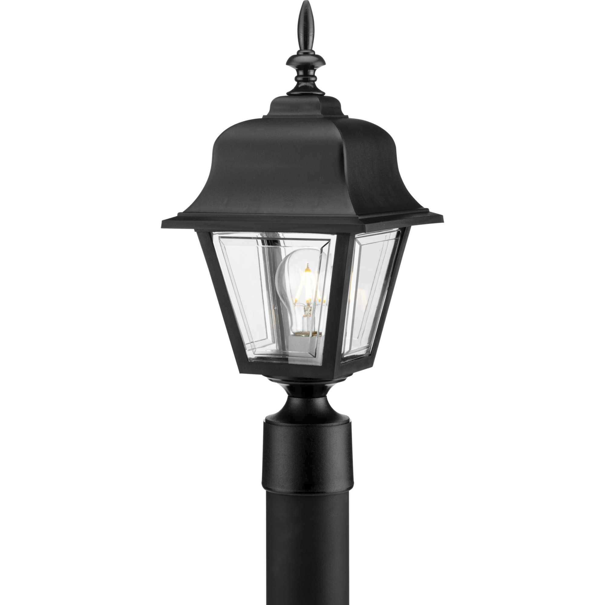 Non-Metallic 1 Light 17.63 inch Textured Black Outdoor Post Lantern