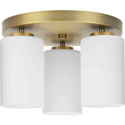 Cofield 3 Light 12 inch Vintage Brass Flushmount Ceiling Light