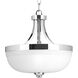 Topsail 3 Light 12.88 inch Polished Chrome Semi-Flush Mount Convertible Ceiling Light