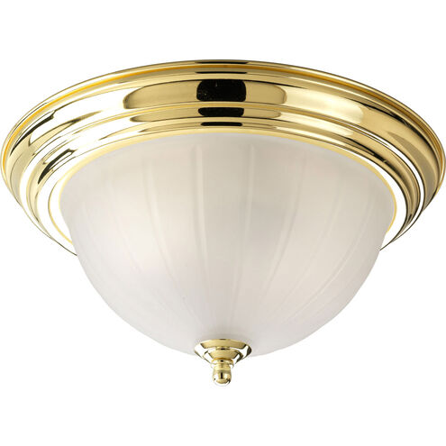 Melon Glass 3 Light 15 inch Polished Brass Close-to-Ceiling Ceiling Light