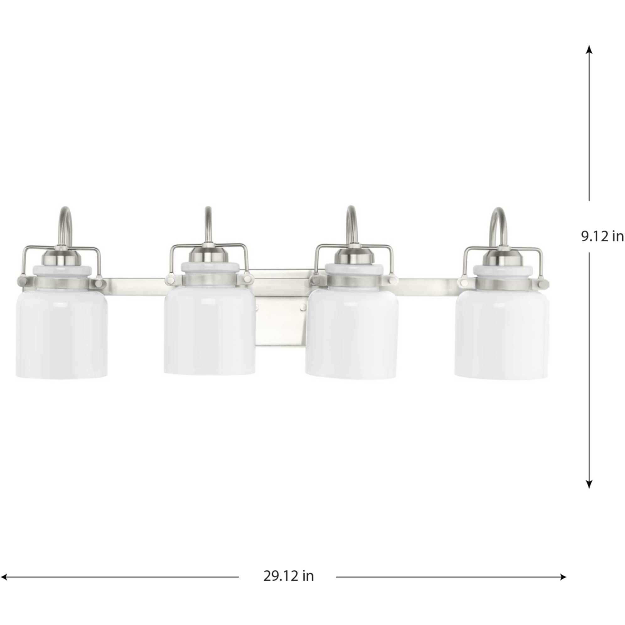 Fessler 4 Light 29.12 inch Brushed Nickel Bath Light Wall Light