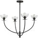 Alora Mood Sylvia 4 Light 26.5 inch Matte Black/Clear Glass Chandelier Ceiling Light