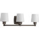 Glance 3 Light 24 inch Antique Bronze Bath Vanity Wall Light, Design Series
