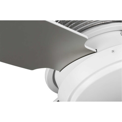 Shaffer 56 inch Satin White with White/Silver Blades Ceiling Fan