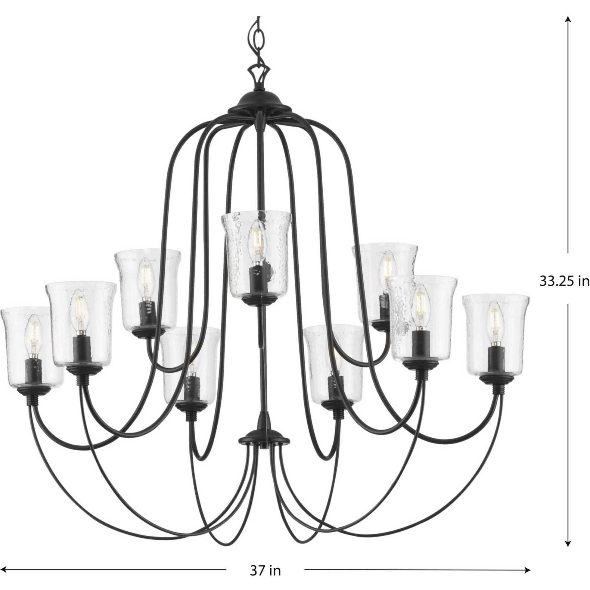 Bowman 9 Light 37 inch Matte Black Chandelier Ceiling Light