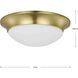 Etched Glass Close-to-Ceiling 2 Light 14 inch Satin Brass Flush Mount Ceiling Light