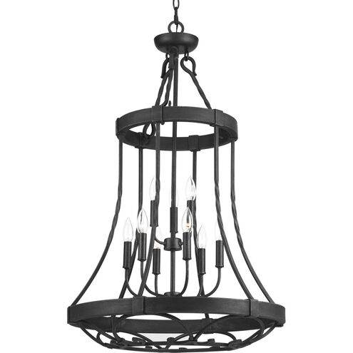 Enclave 9 Light 24 inch Gilded Iron Foyer Pendant Ceiling Light