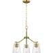 Vertex 3 Light 18 inch Brushed Gold Convertible Chandelier Ceiling Light