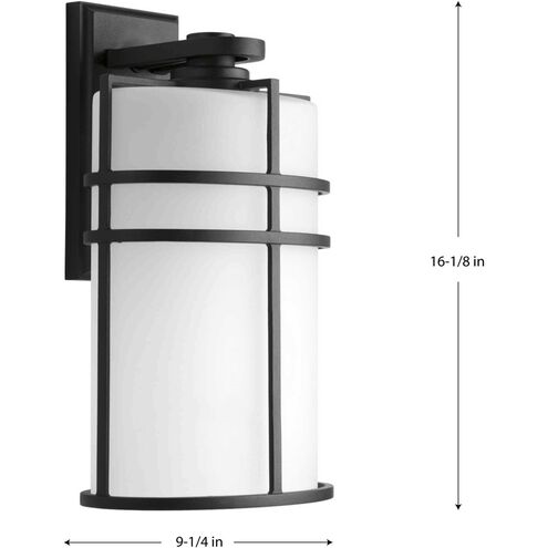 Format 1 Light 16 inch Textured Black Outdoor Wall Lantern, Large