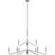 Pilar 9 Light 40 inch Brushed Nickel Chandelier Ceiling Light