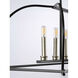 Seneca 6 Light 38.25 inch Matte Black Linear Chandelier Ceiling Light