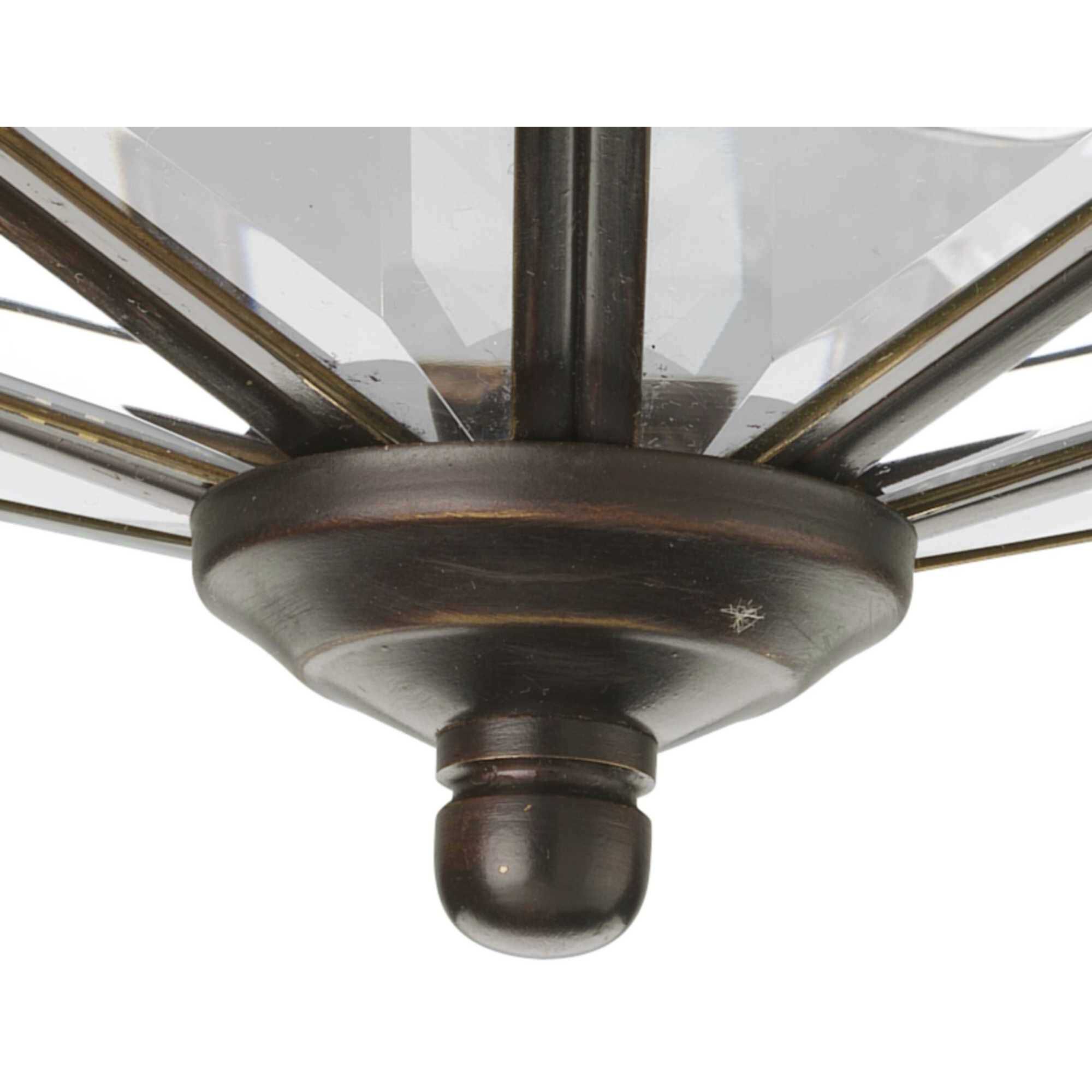 Beveled Glass 4 Light 11.13 inch Antique Bronze Flush Mount Ceiling Light