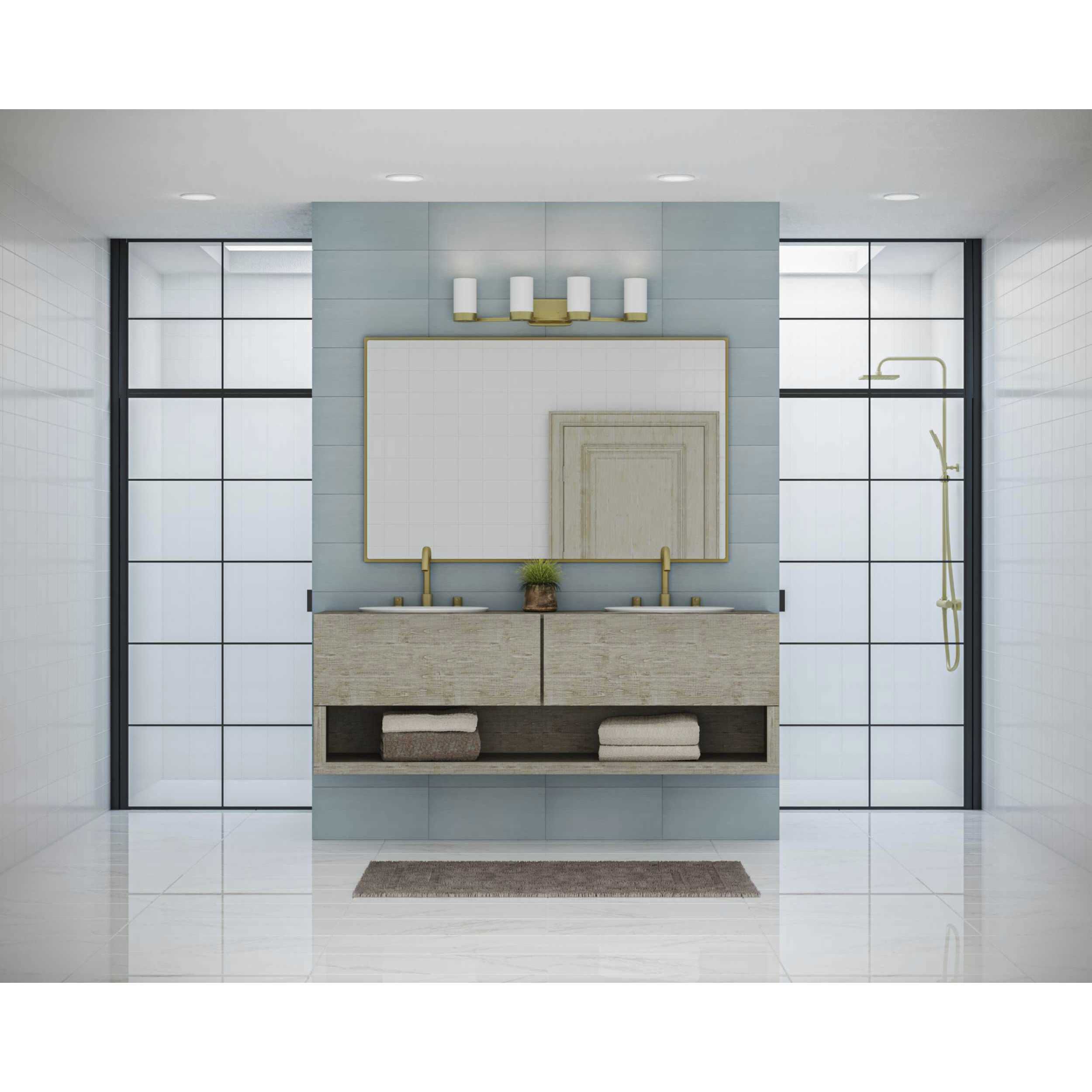 Elevate 4 Light 35 inch Brushed Bronze Bath Vanity Wall Light, Design Series