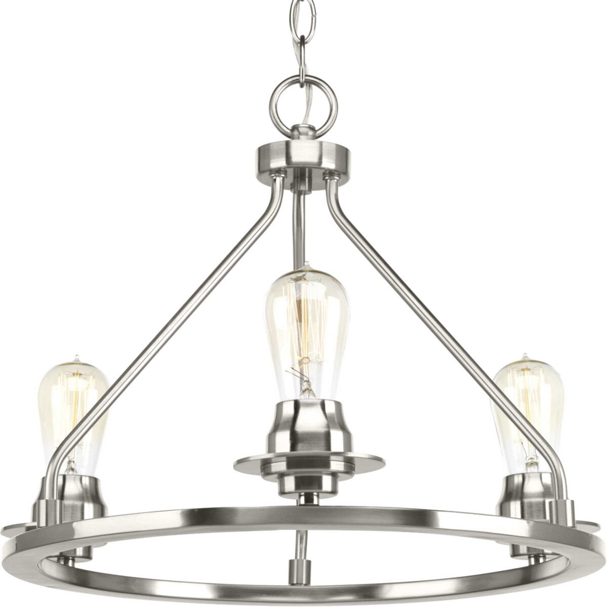 Debut 3 Light 20 inch Brushed Nickel Semi-Flush Mount Convertible Ceiling Light, Design Series