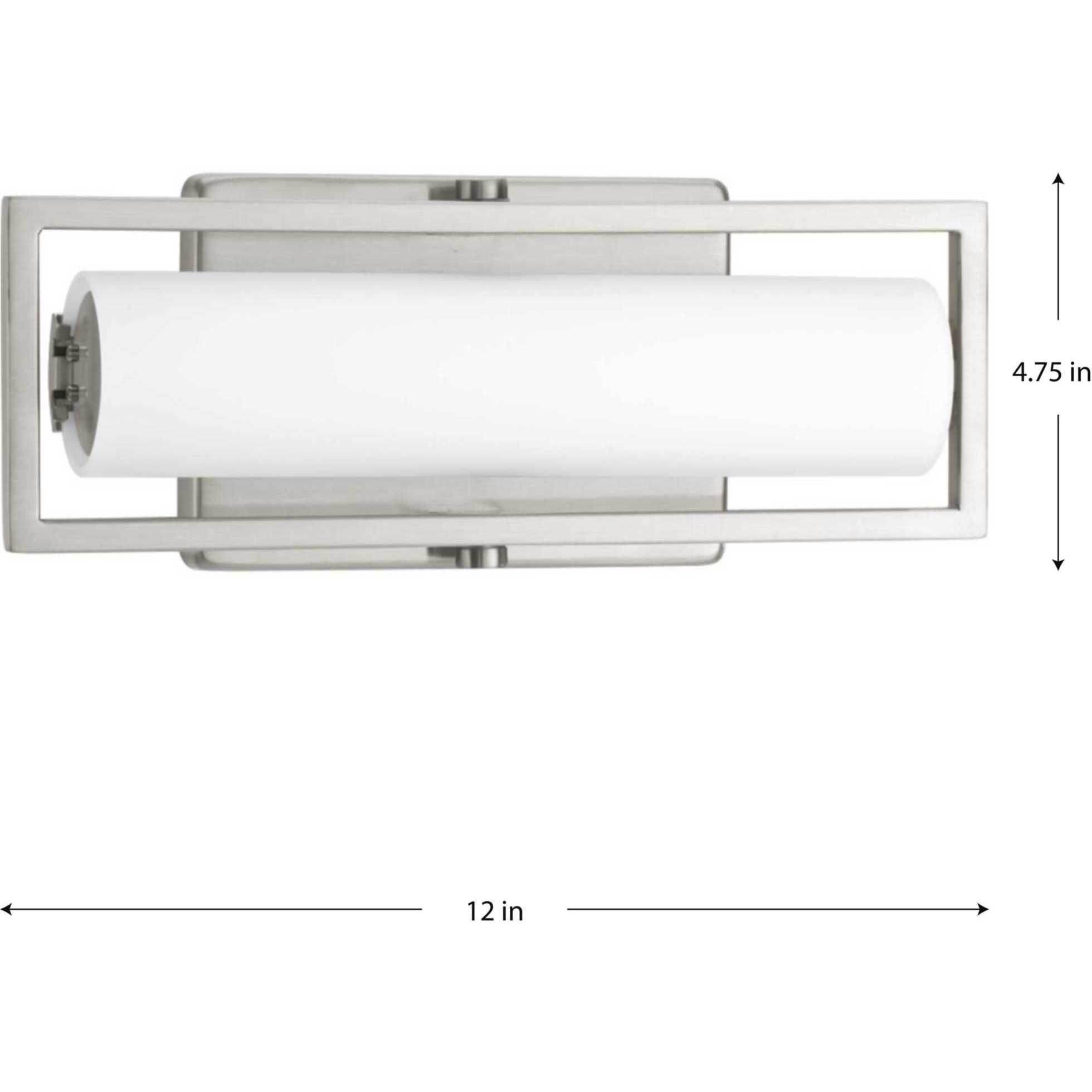 Frame LED 12 inch Brushed Nickel Bath Vanity Wall Light, Progress LED