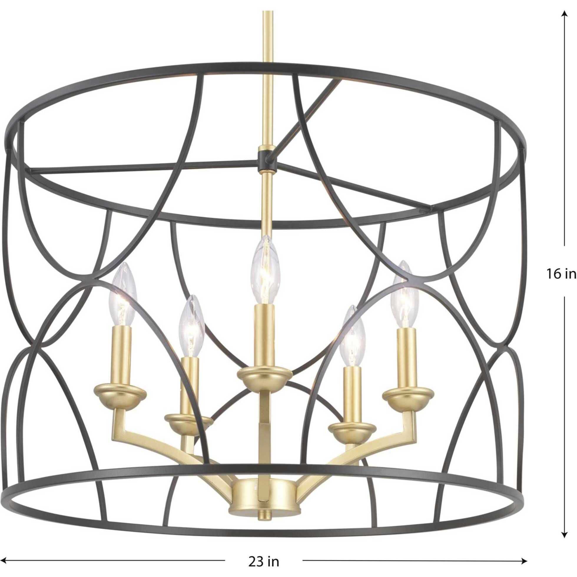 Landree 5 Light 23 inch Matte Black Chandelier Ceiling Light