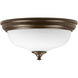 LED Alabaster LED 13 inch Antique Bronze Flush Mount Ceiling Light, Progress LED