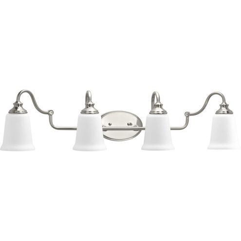 Wander 4 Light 34 inch Brushed Nickel Bath Vanity Wall Light, Design Series