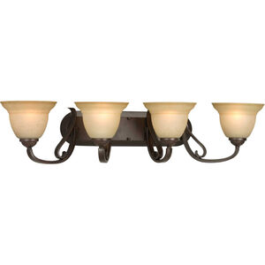 Torino 4 Light 34 inch Forged Bronze Bath Vanity Wall Light in Tea-Stained