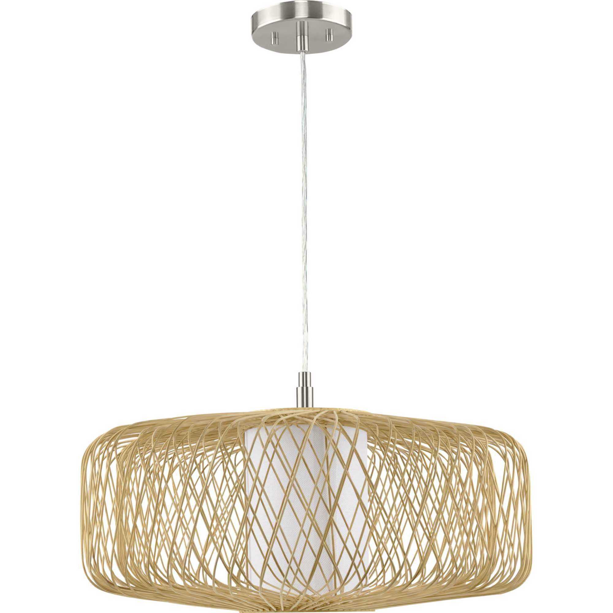 Cordova 1 Light 22 inch Natural Rattan Pendant Ceiling Light, Design Series