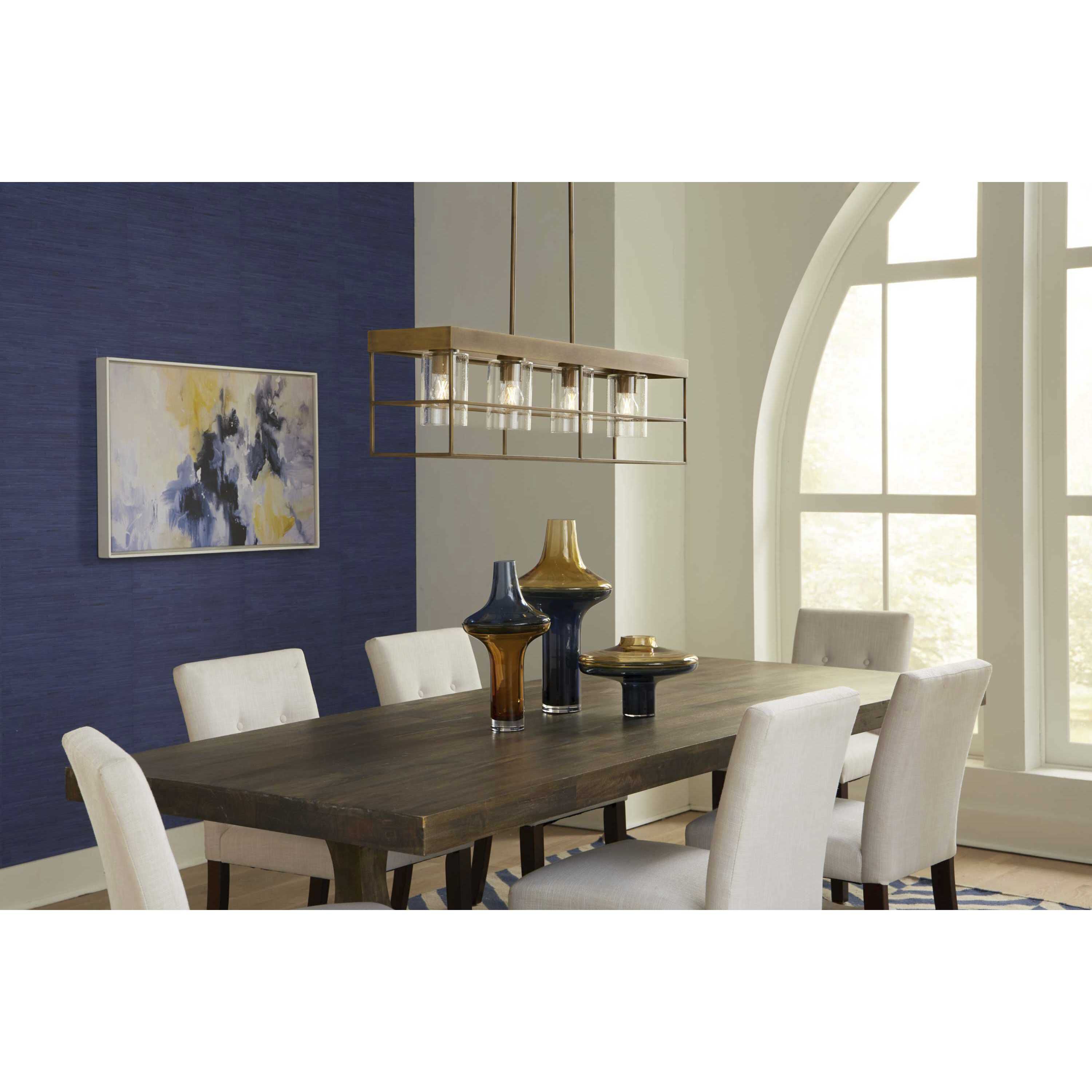 Burgess 4 Light 42 inch Aged Bronze Linear Chandelier Ceiling Light, Design Series