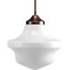 School House 1 Light 12 inch Copper Bronze Pendant Ceiling Light