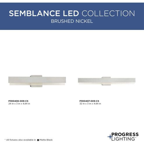 Semblance LED LED 24 inch Brushed Nickel Linear Vanity Light Wall Light