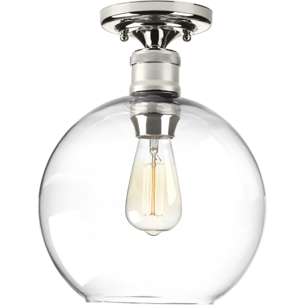 Hansford 1 Light 10 inch Polished Nickel Flush Mount Ceiling Light