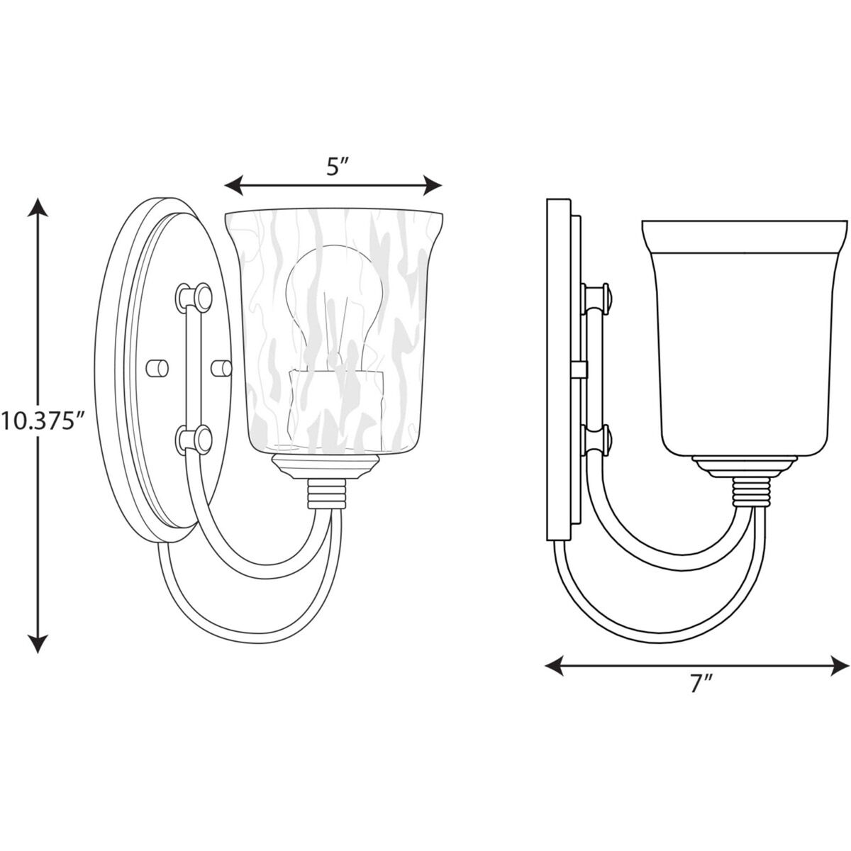 Bowman 1 Light 5 inch Cottage White Bath Vanity Wall Light